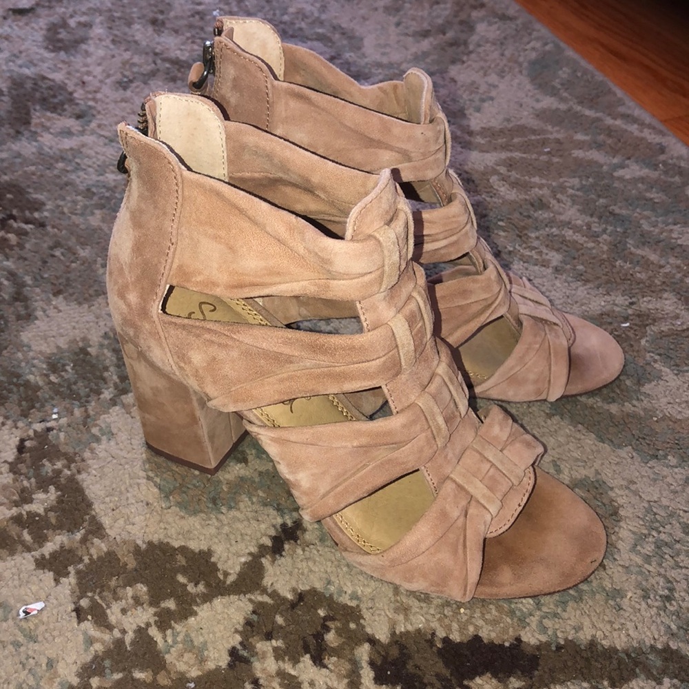 Splendid peep toe cage booties